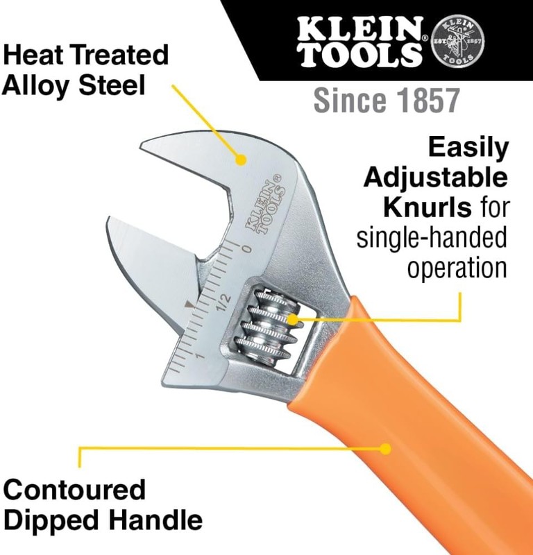 Klein Tools O5076 Adjustable Wrench, Precision Forged 1 1/2-Inch Extra-Capaci... gallery
