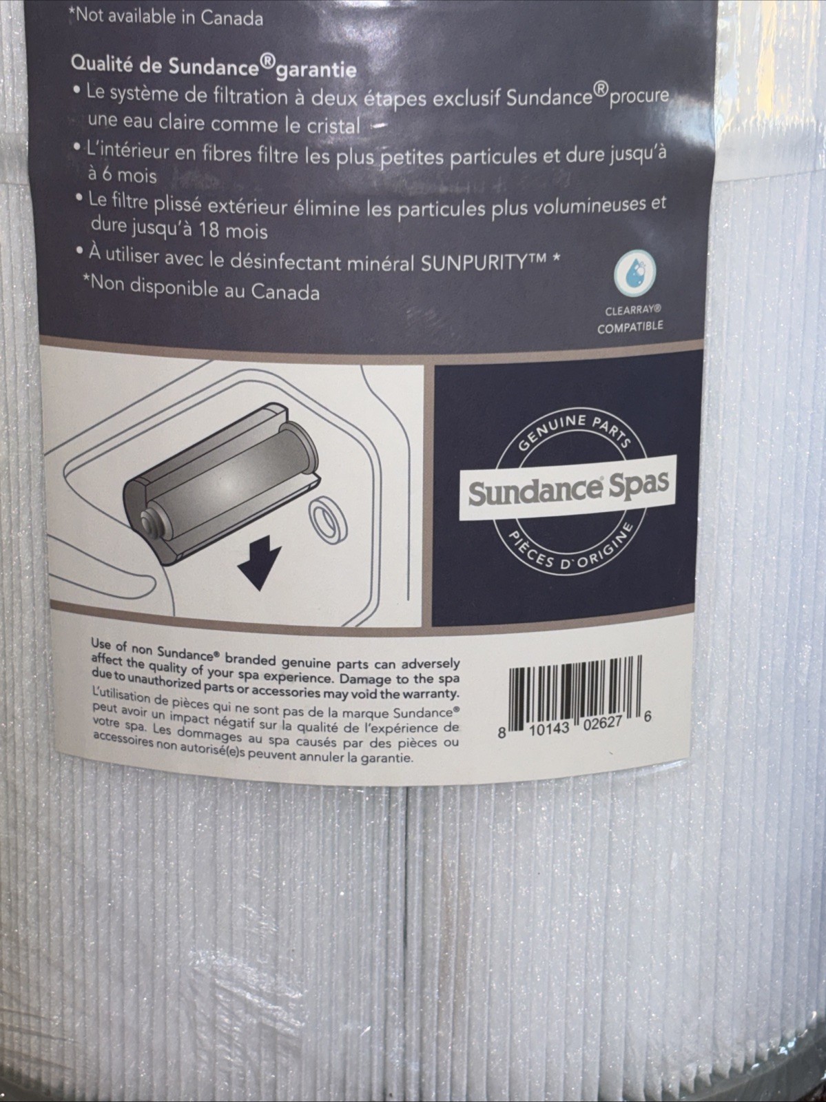 Microclean Ultra II Filter Cartridge Pleated 2 Stage Filtration Sundance Spa gallery