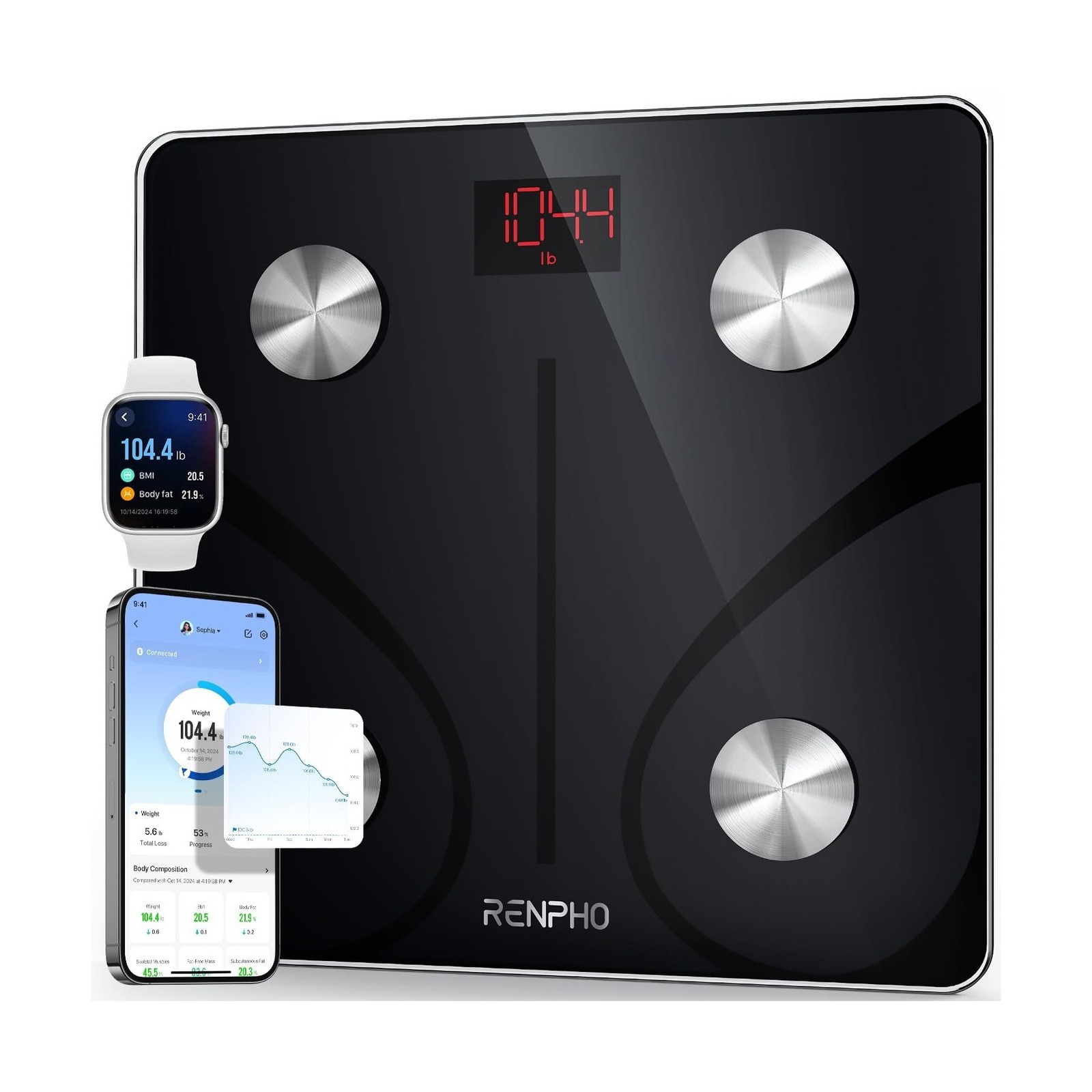 RENPHO Smart Scale for Body Weight, Digital Bathroom Scale BMI Weig... Fast Ship gallery