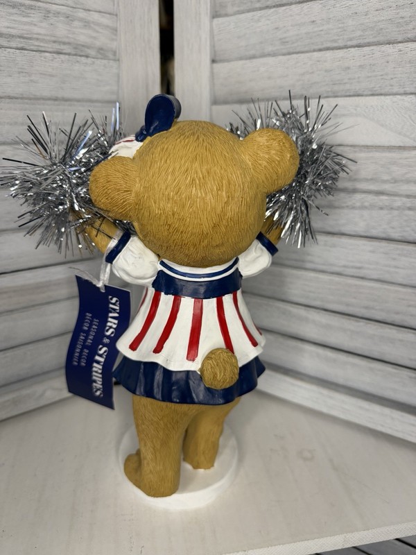 ❤️🤍💙NWT Stars & Stripes Americana Cheerleader Teddy Bear Figure gallery