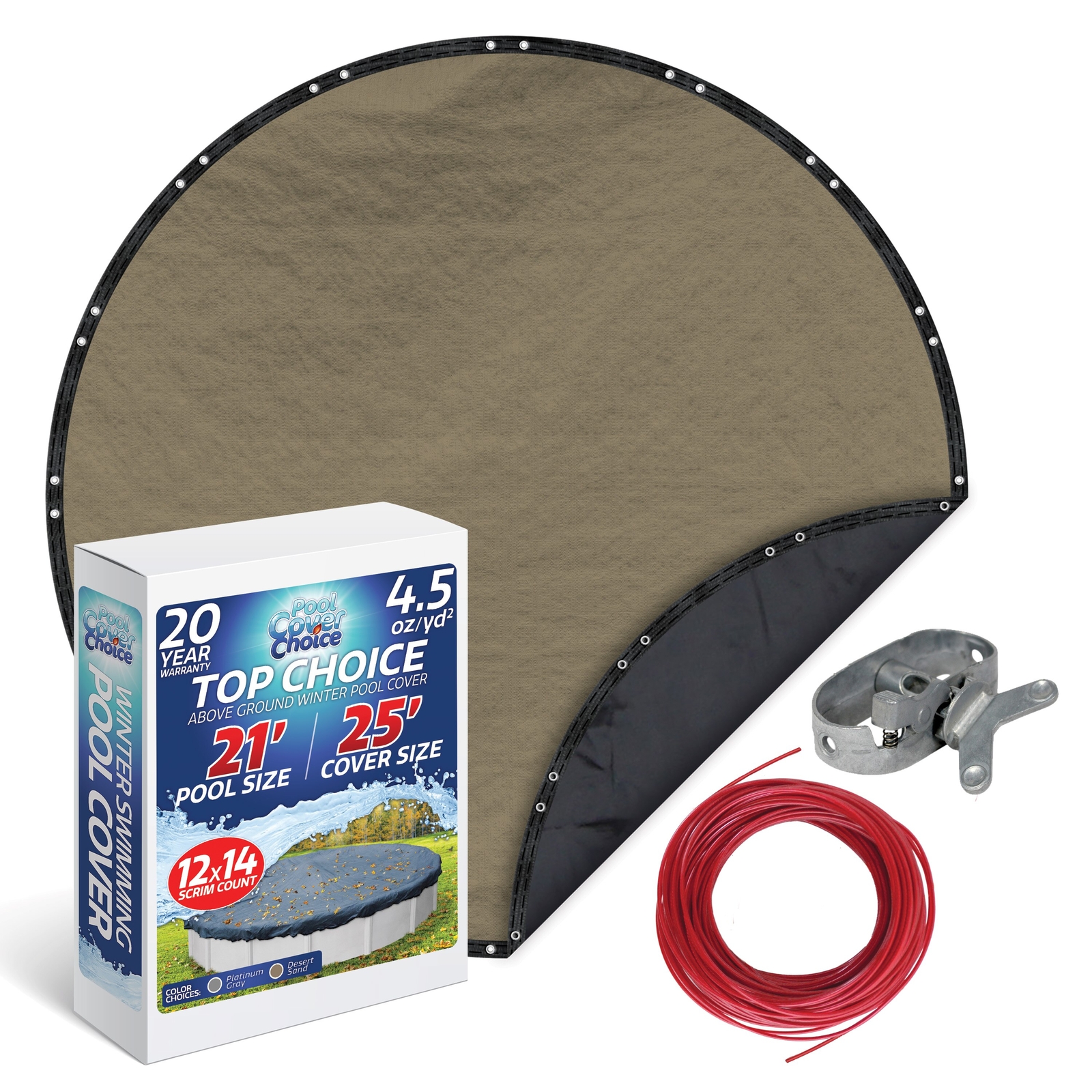 PoolCoverChoice Winter Swimming Pool Cover for 21 ft Round Pool gallery