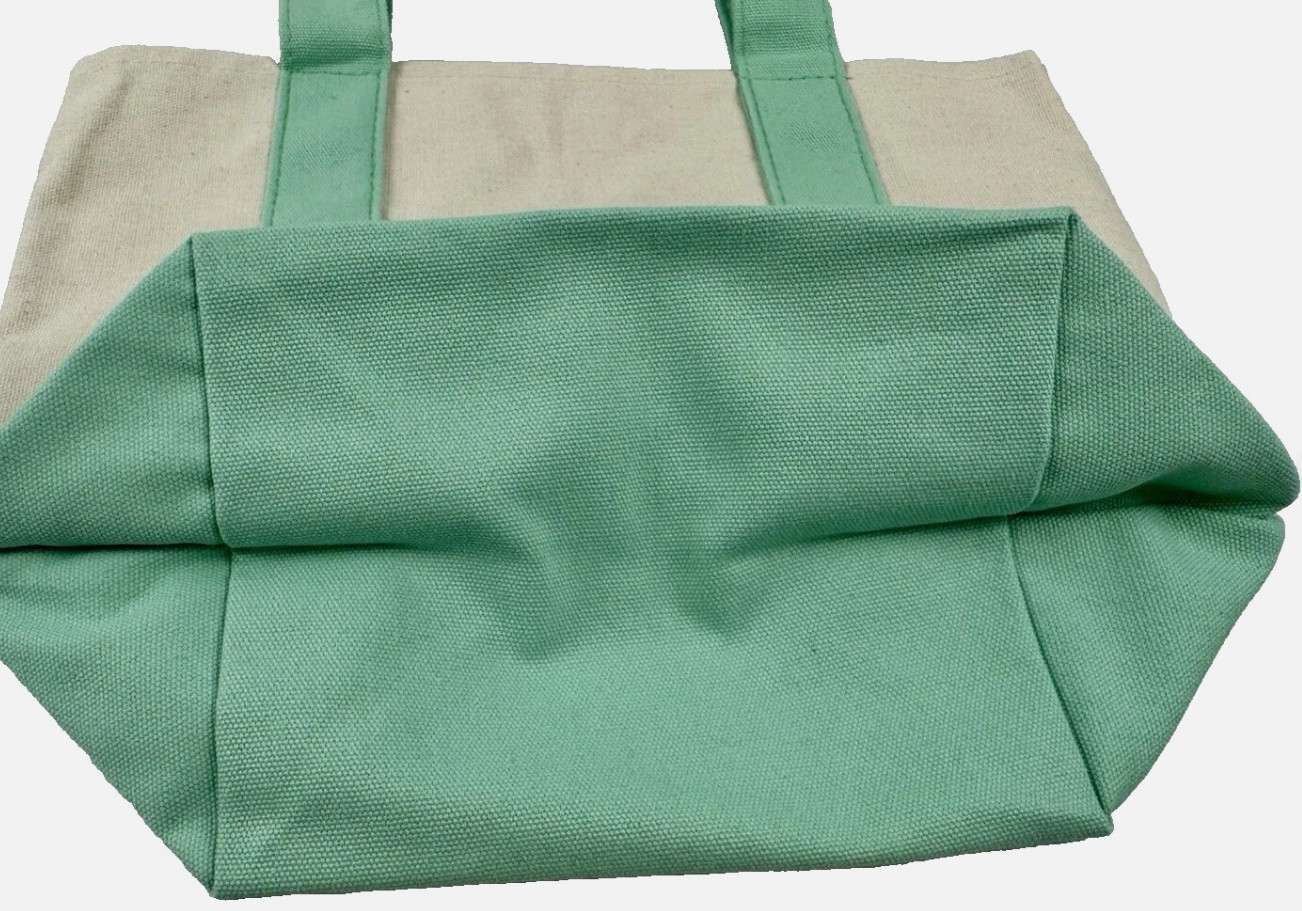 Trader Joe's Mini Pastel Canvas Tote Bag Light Green 79986(L12) gallery