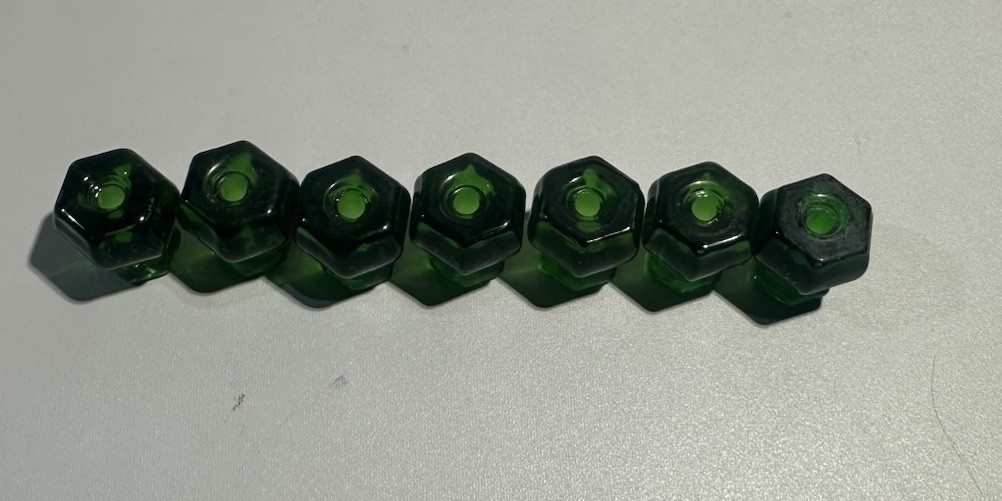 Emerald Green Glass Depression Style 1 Inch Cabinet Knobs Lot Of 7 With Fastener gallery