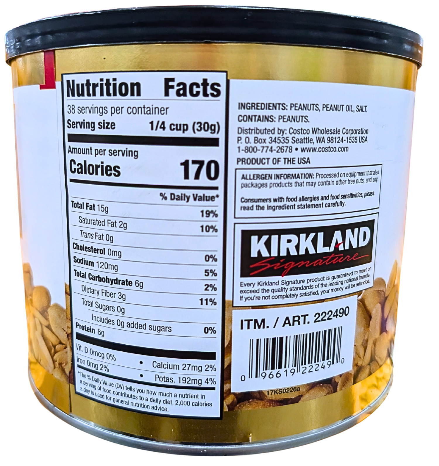 Kirkland Signature Extra Large Peanuts Virginia Roasted 40 Ounce Jar EXP 12/2026 gallery