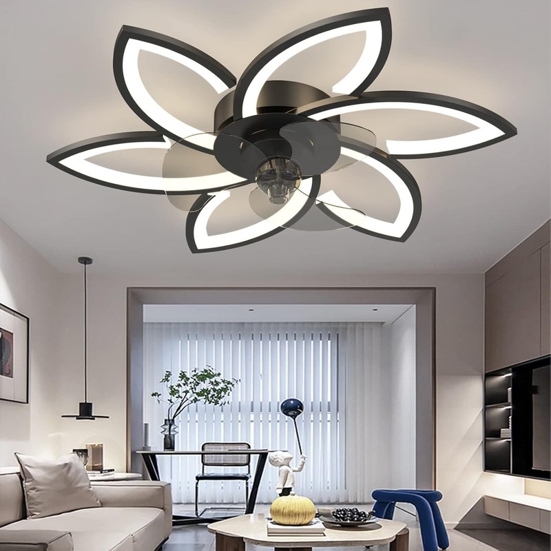 30.7" Ceiling Fan with LED Light Dimmable Remote Control and APP Compatible gallery