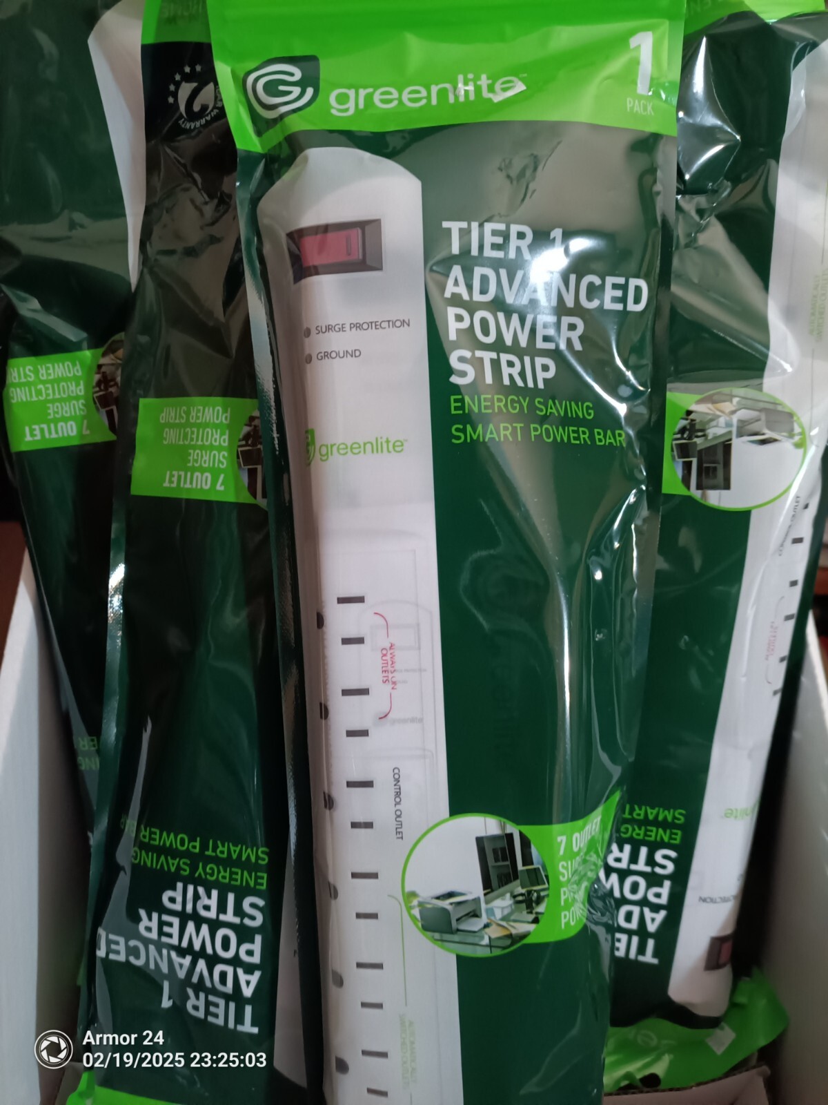 Greenlite Tier 1 Advanced 7 Outlet Surge Protecting Power Strips. Lot of 6 gallery
