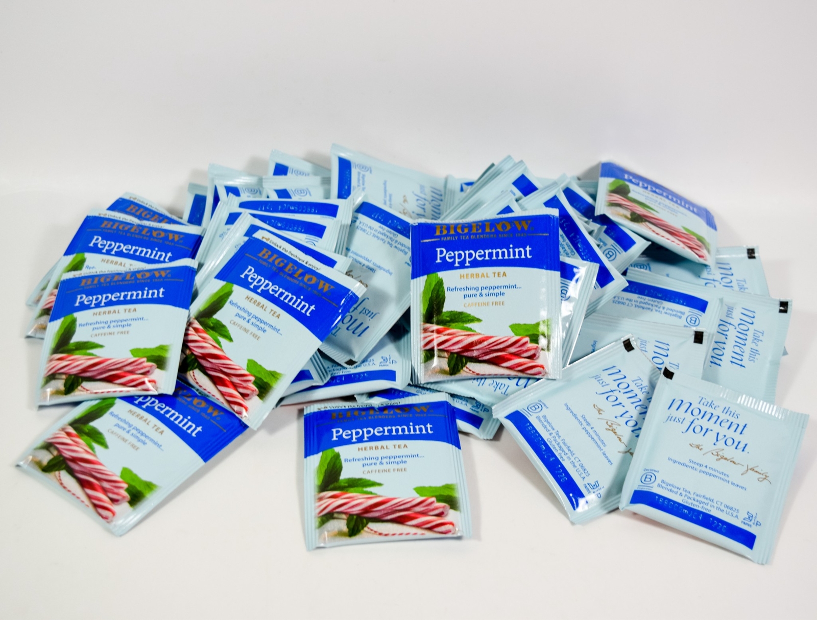 40 Tea Bag Pouch by Bigelow PEPPERMINT Herbal Tea Non GMO 1.82oz Kosher 03/2027 gallery