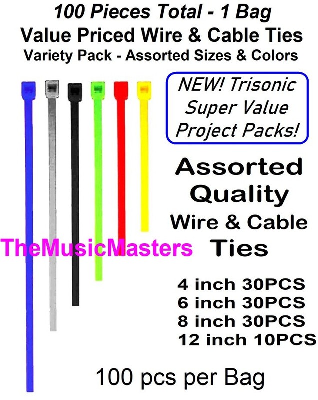 100 Assorted Colors 4, 6, 8, 12 inch Nylon Wire Cable Tie Wraps Straps Zip Ties gallery