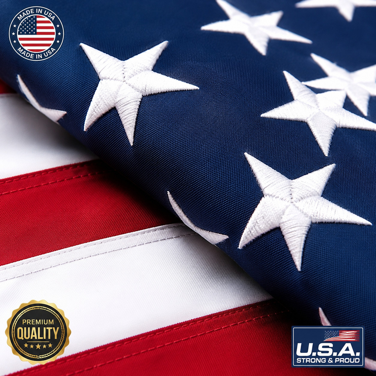 US American Flag Heavy Duty Luxury Embroidered Stars Sewn Stripes Grommets Nylon gallery