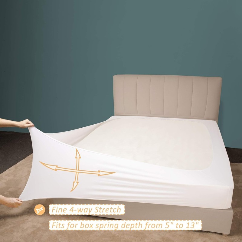 Luxurious Stretch Jersey Box Spring Cover - Soft, Wrinkle Resistant, Full Size gallery