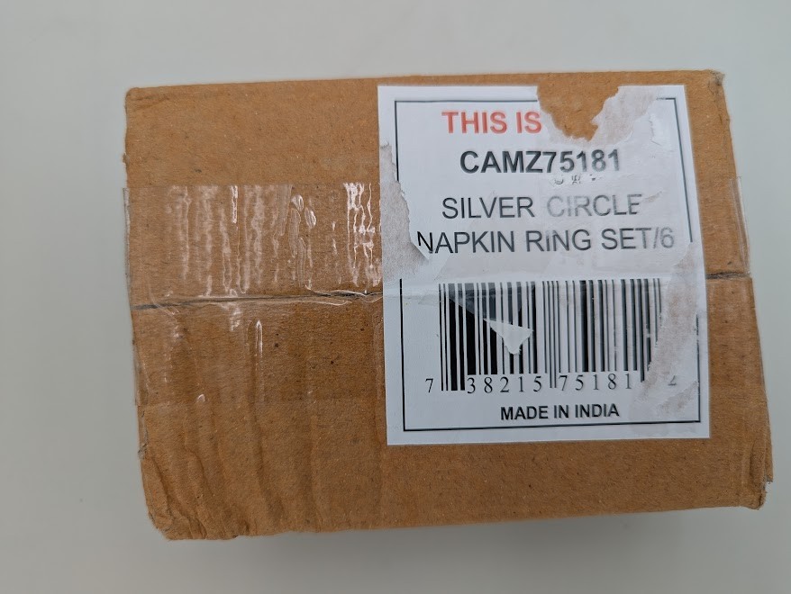 SILVER STAINLESS STEEL CIRCLE NAPKIN RING SET OF 6 NEW gallery