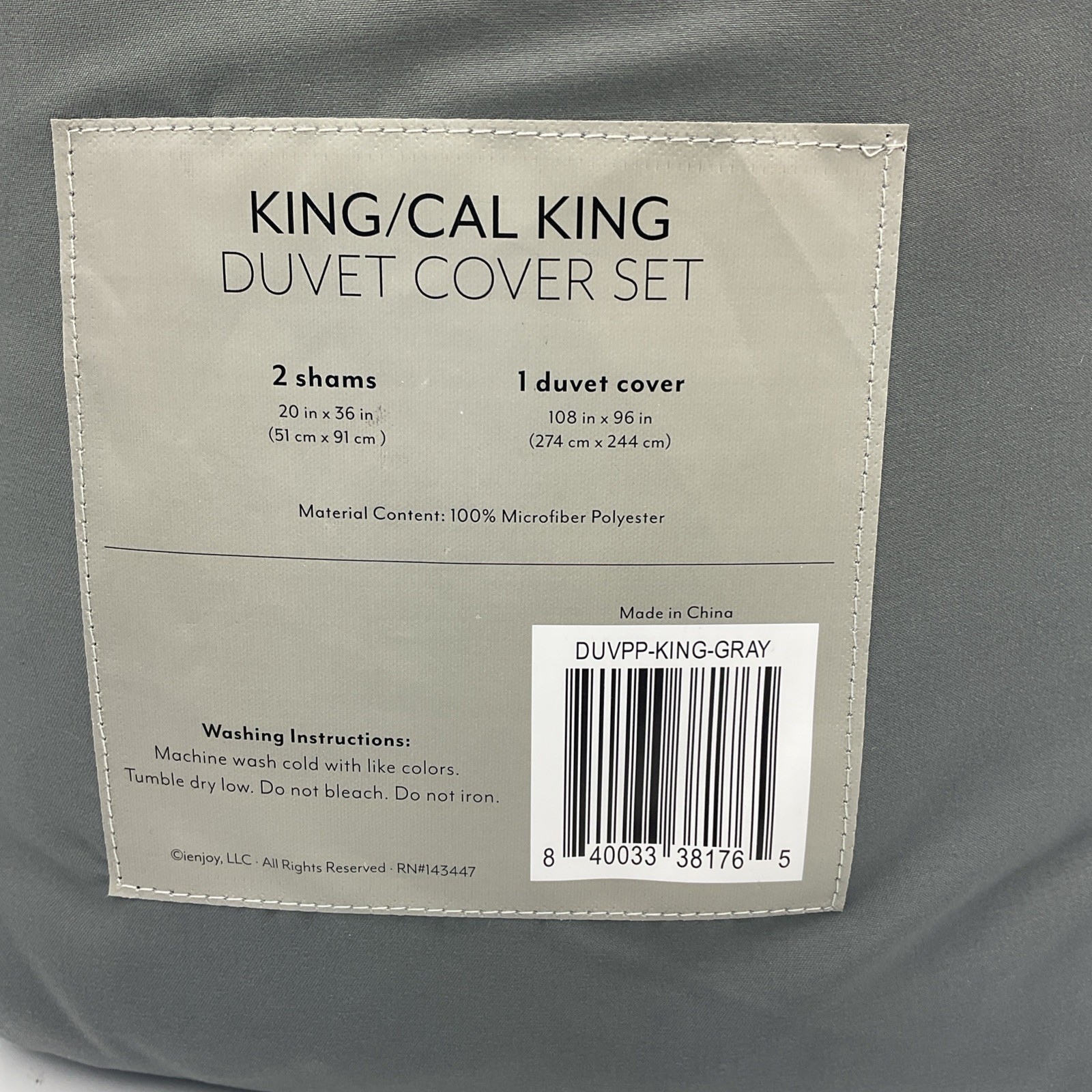 Swift Home Pinch Pleat King/ Cal King Duvet Cover 3pc Gray gallery