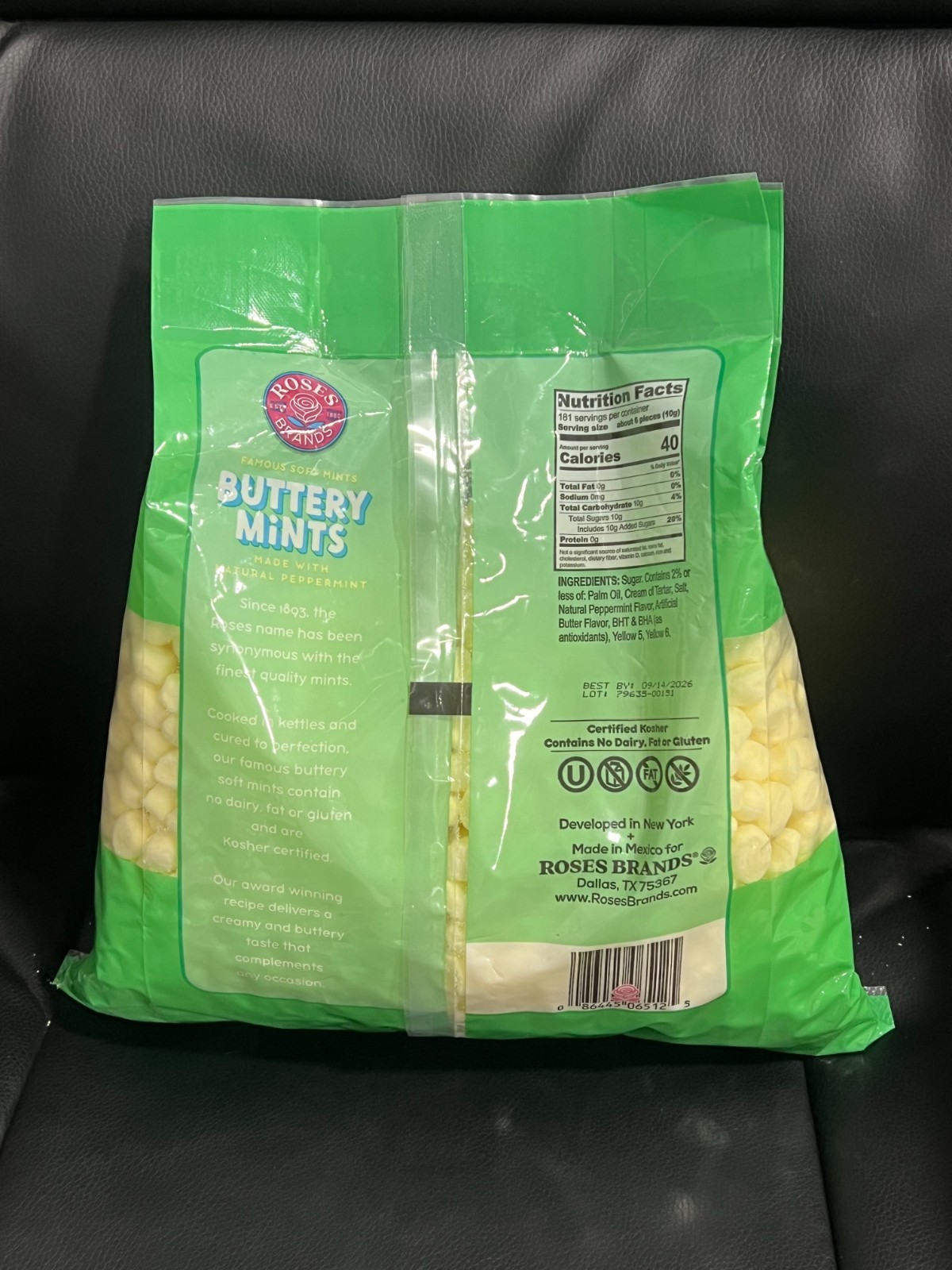 NEW Soft Butter Mints. 4 lb Bag. Certified Kosher. No Dairy, Fat, Or Gluten gallery