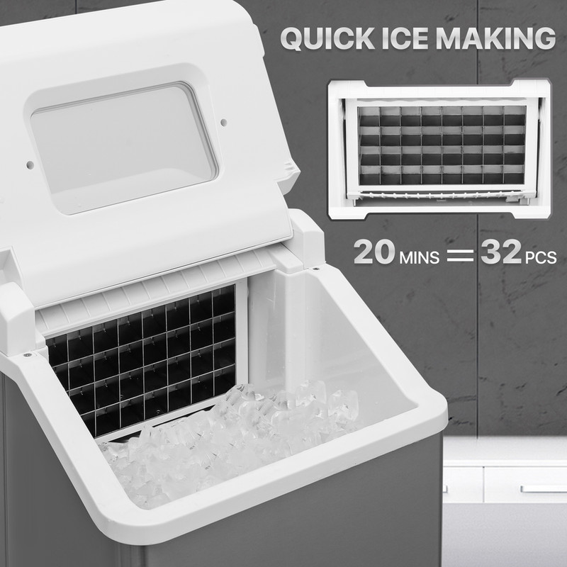 Countertop[SELF CLEANING]Cube Shape Ice Maker Machine 33lbs/24hrs w/Scoop+Handle gallery