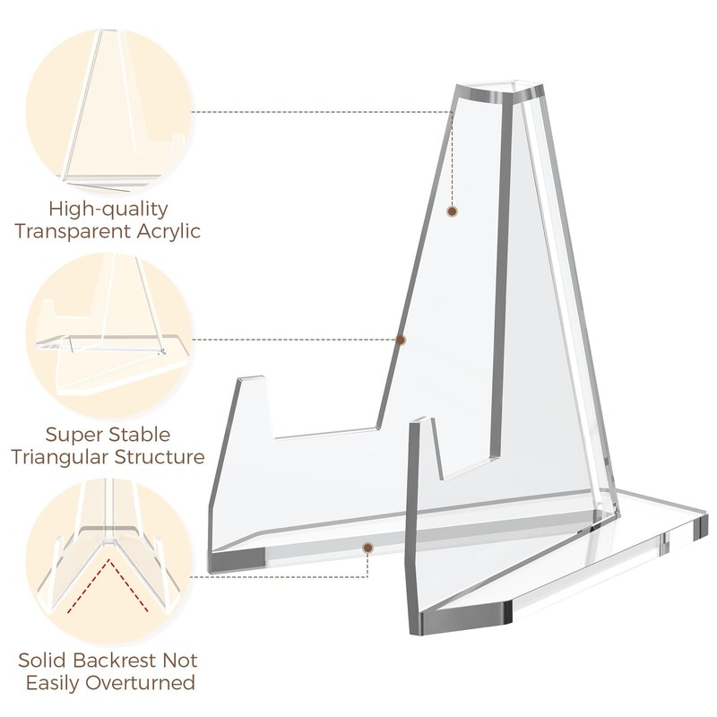 35 Pack Clear Acrylic Card Stand Mini Easel Trading Card Display Holders gallery