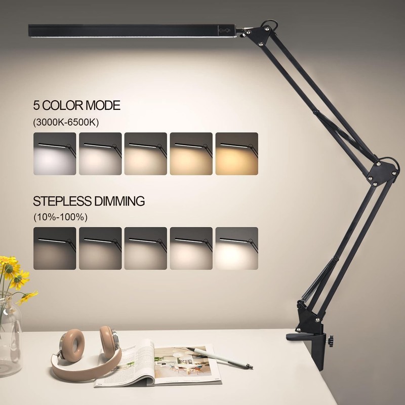 LED Architect Desk Lamp, Touch Control Metal Swing Arm Dimmable Task Lamp, Ey... gallery