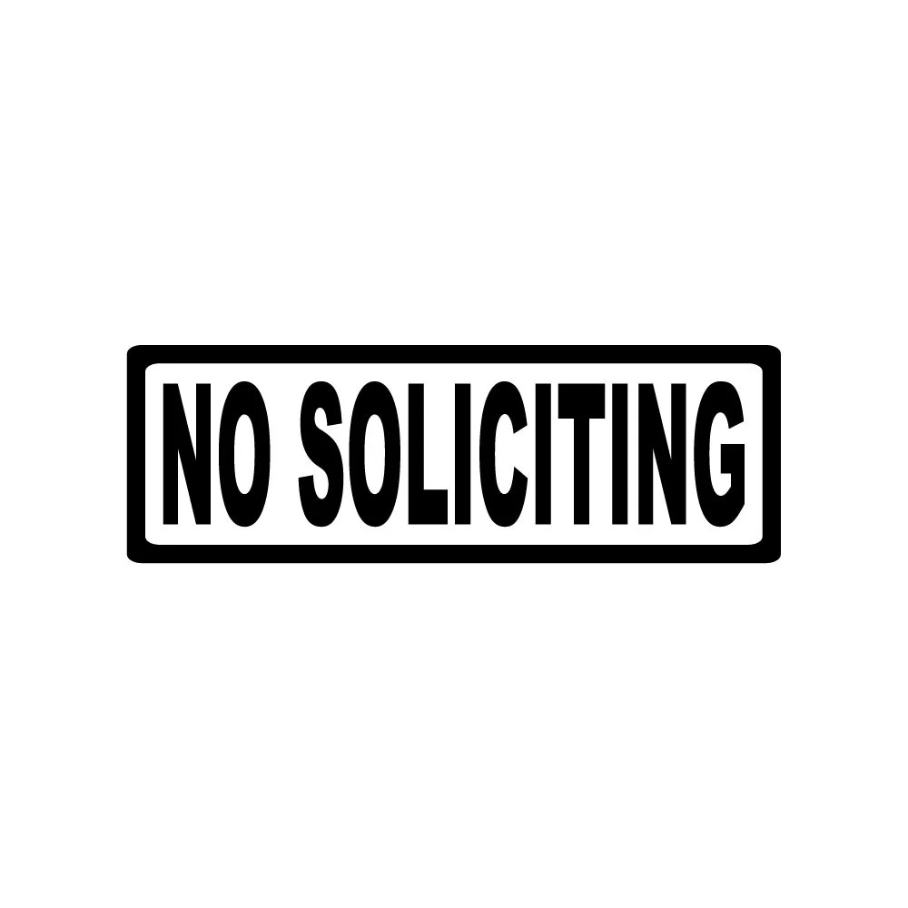 NO SOLICITING STICKER DECAL SIGN DOOR BUSINESS CHURCH SCHOOL WAREHOUSE WALL gallery