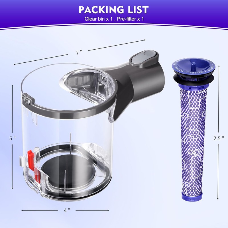 Canister Dust Bin Replace 965660-01 Type B Interface for Dyson V6 DC58 DC59 DC62 gallery