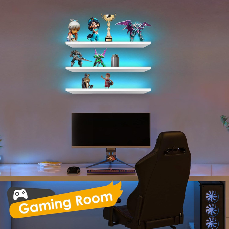 3-Pack Shelf Lights, Upgrade Battery Operated 20Inch Led Strip Lights with Remot gallery