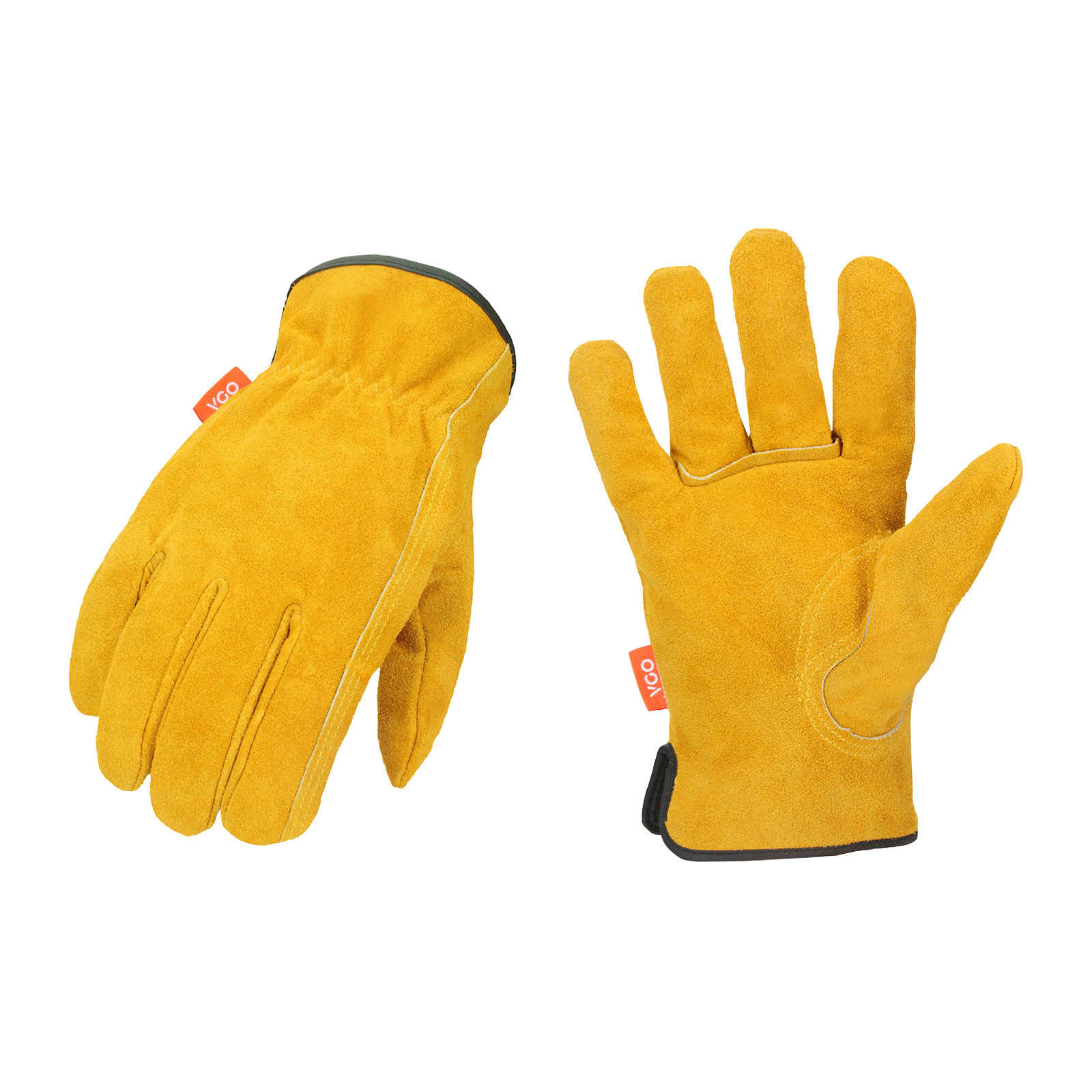 Vgo 1/2/3/9 Pairs Unlined Cowhide Split Leather Work Gloves,Heavy Duty(CB9501-G) gallery
