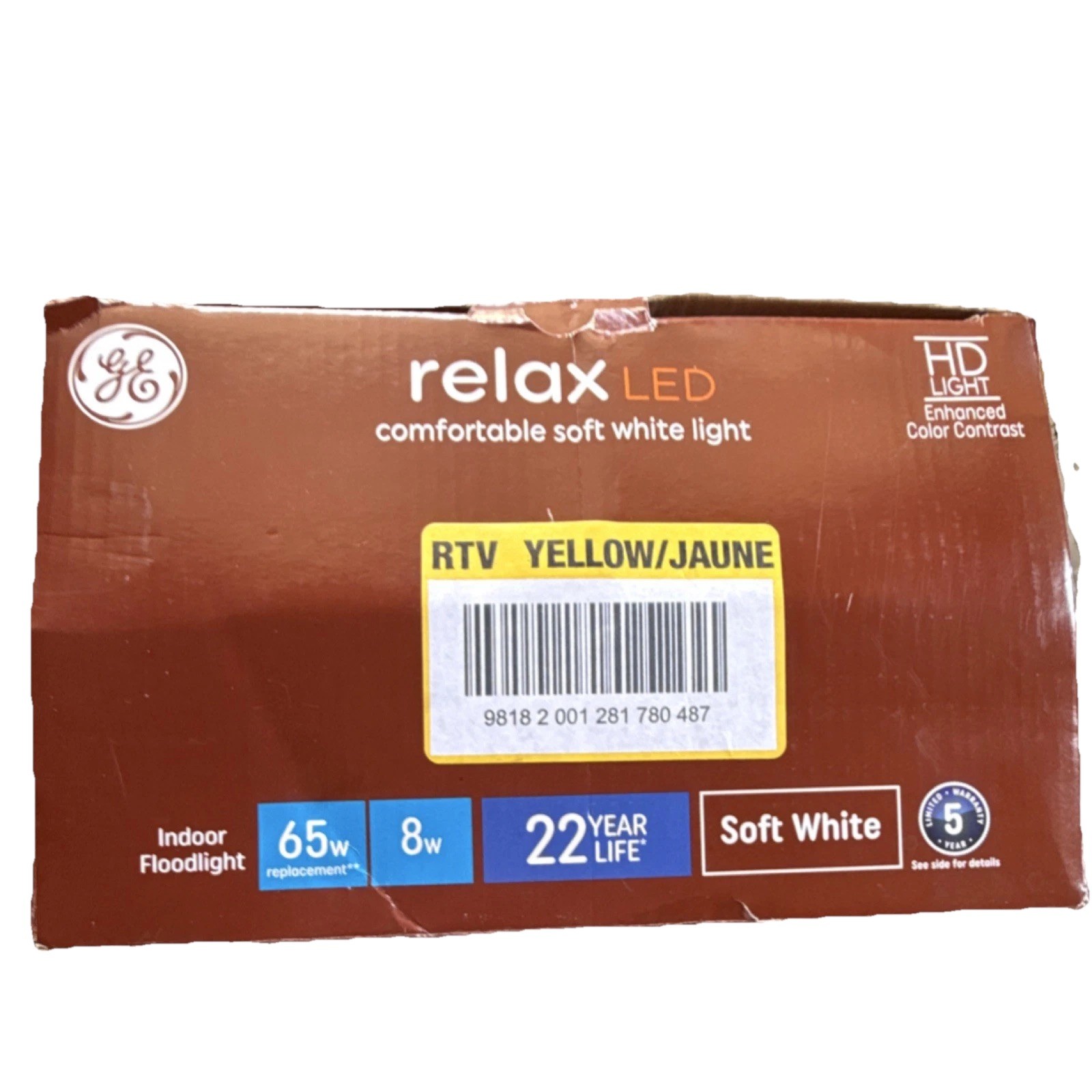GE Relax HD BR30 LED Floodlight Bulbs 8W 400-799lm 2700K Dimmable 6 Pack gallery