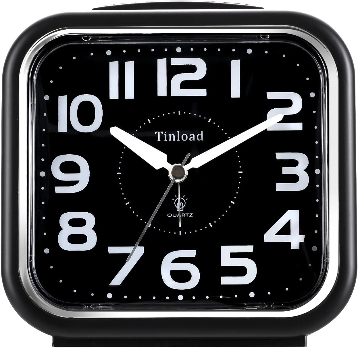 5.5" Large Analog Alarm Clock Silent Non Ticking, Gentle Wake, Beep Sounds,Black gallery