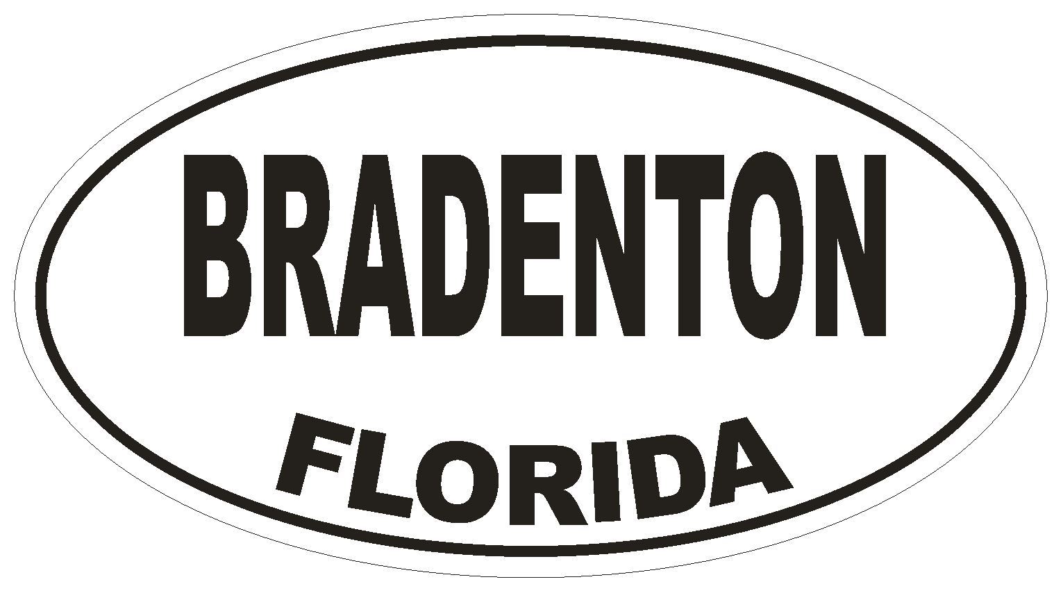 Bradenton Florida Oval Bumper Sticker or Helmet Sticker D1375 Euro Oval gallery
