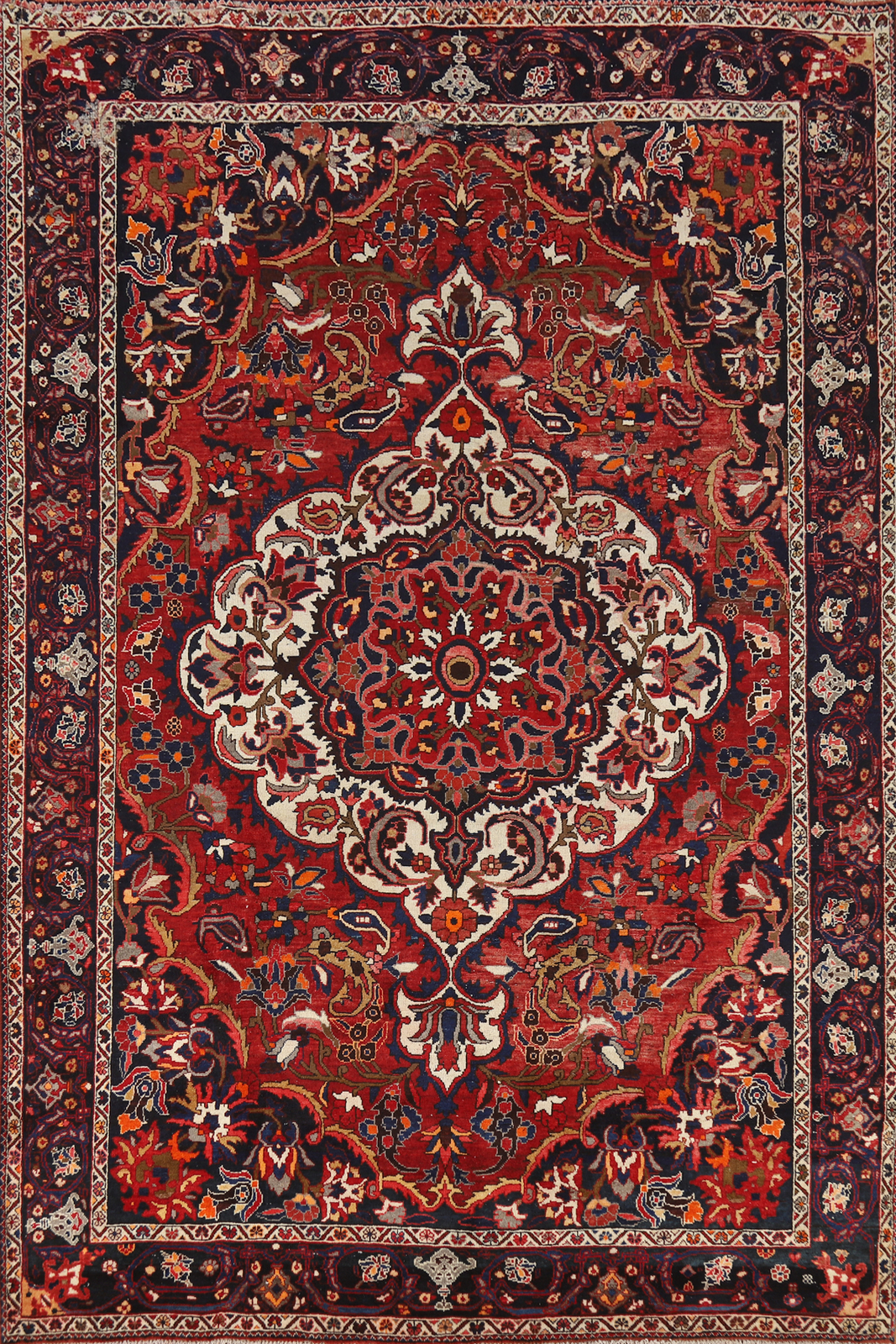 Traditional Floral Wool Hand-knotted Bakhtiari Area Rug Living Room Carpet 7x11 gallery