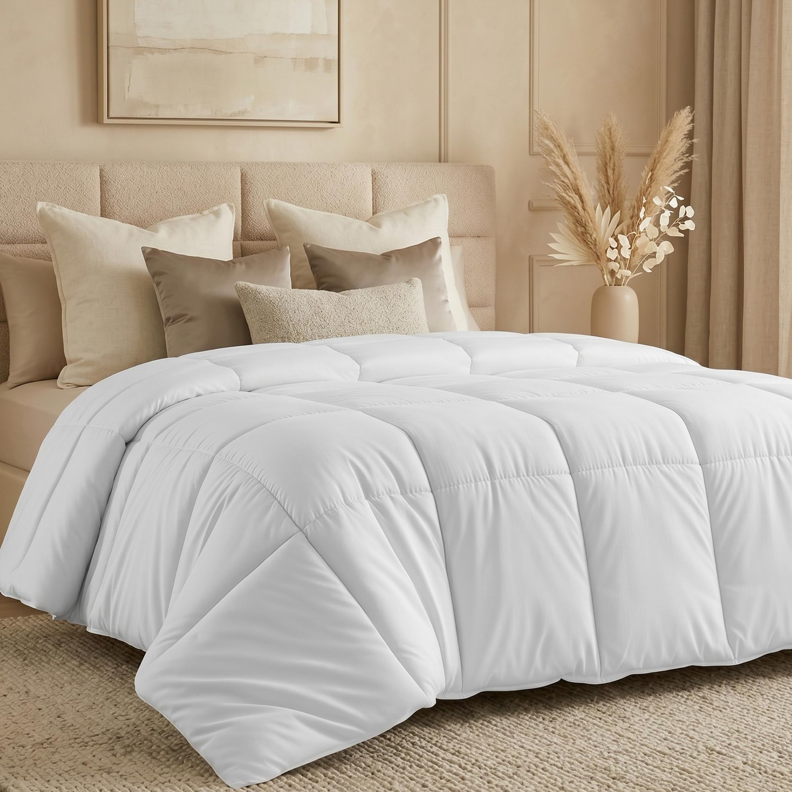 Comforter King Size 90 x 102 Inches White, All Season Duvet Insert, Down Alte... gallery