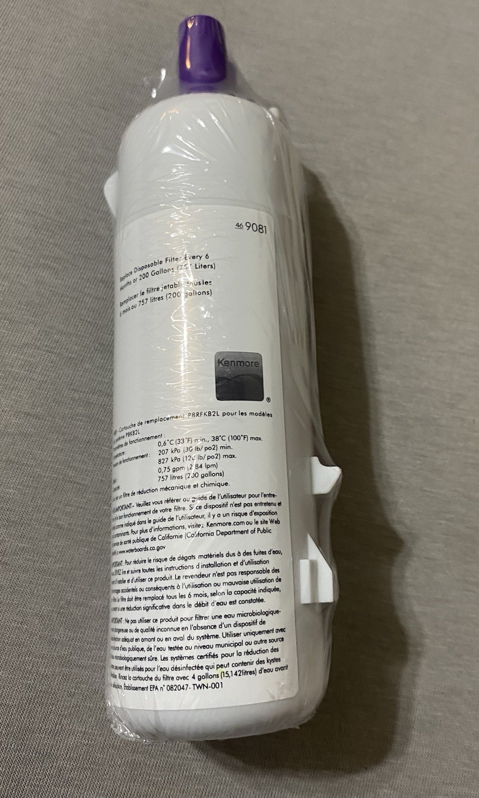 Kenmore 9081 Replacement Refrigerator Water Filters 46-9081, New Sealed gallery