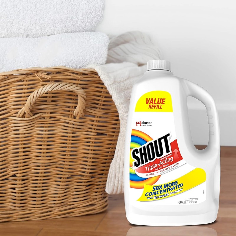 Shout Active Enzyme Laundry Stain Remover Spray, Triple-Acting, Penetrates 60oz gallery