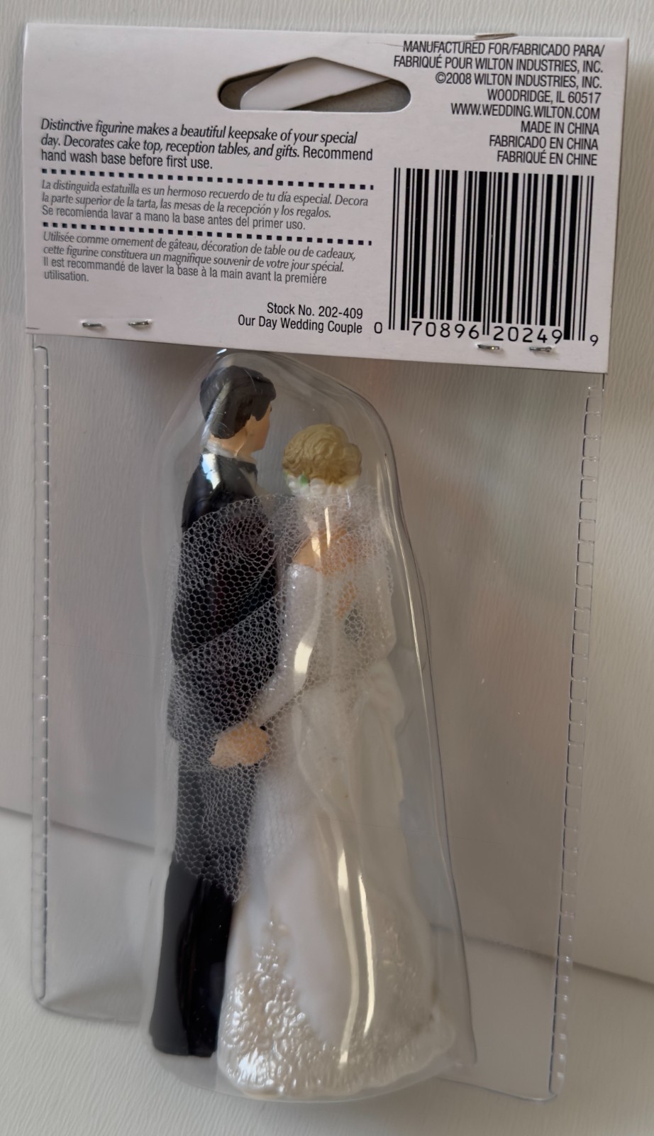 Vintage Wilton Our Day Wedding Cake Topper Bride Groom Couple Figurine New NIP gallery
