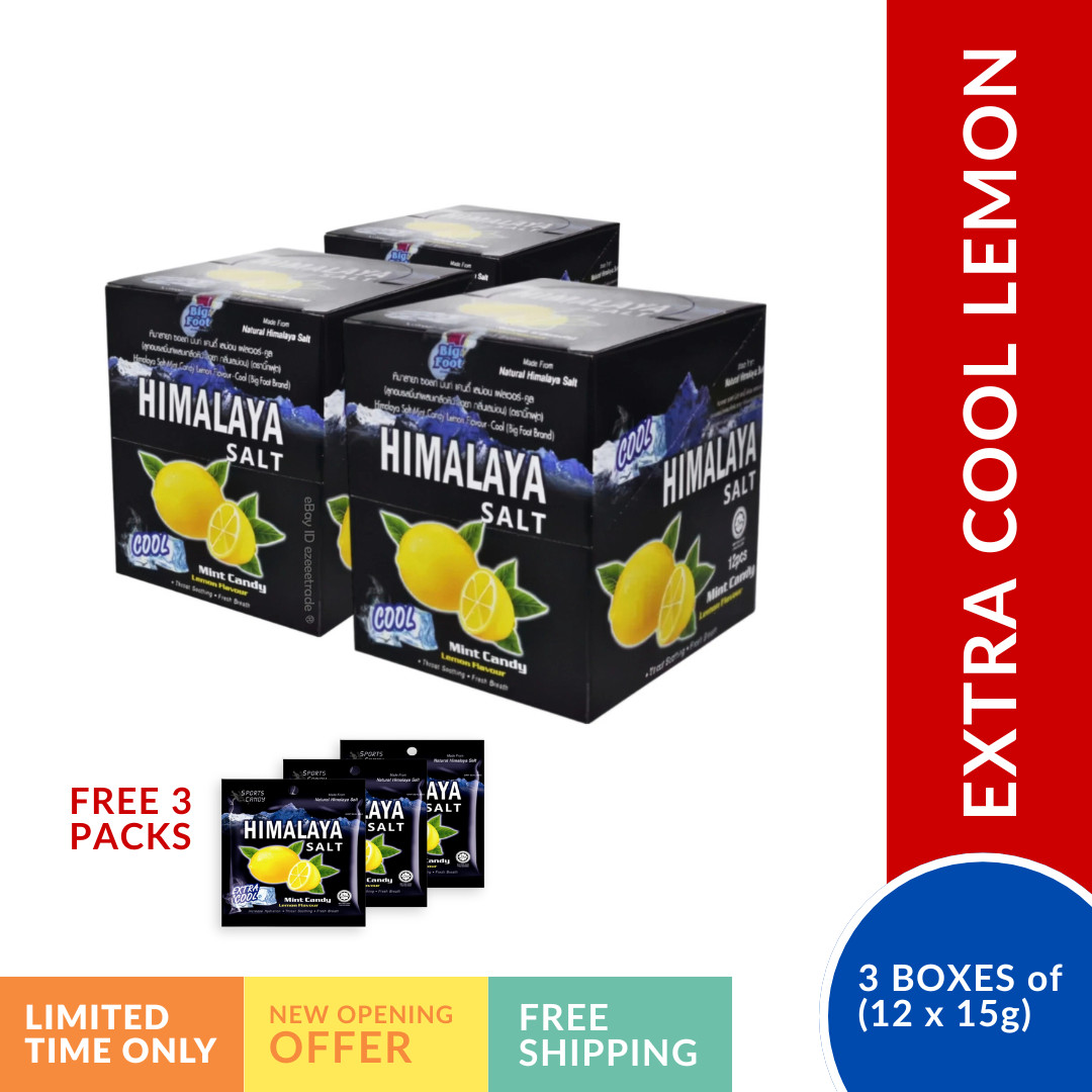 Himalaya Salt Sport Candy Extra Cool Lemon Flavour (15g x 12 packs) 3 Boxes gallery
