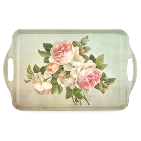 Pimpernel Antique Roses Collection Large Handled Melamine Tray - 18.9" x 11.6" gallery