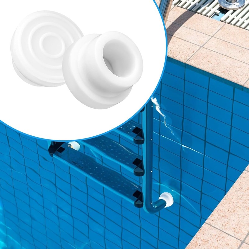 2 Pack Pool Ladder Bumpers Rubber End Caps for 1.9" Tubing Protects Pool Liner gallery