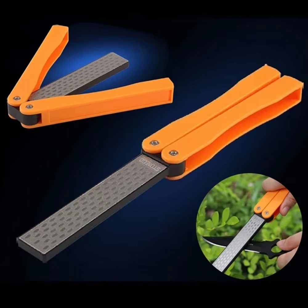 Portable Double-sided Fold Pocket Sharpener Diamond Knife Sharpening Stone Tool gallery