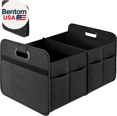 Car Trunk Organizer, 2 Compartments Collapsible Trunk Storage, Anti-Slip Design,