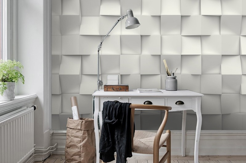 3D White Quadrilateral Marble Pattern Wall Murals Wallpaper Murals Wall Sticker gallery