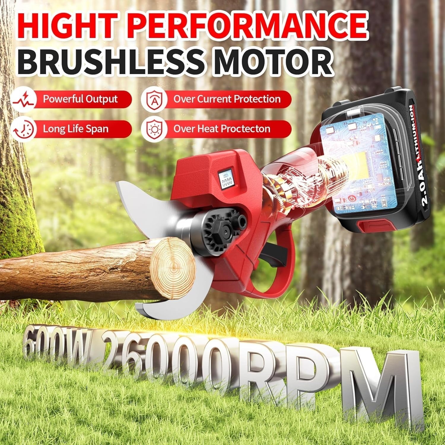 Electric Pruning Shears Professional Cordless Electric Pruning Battery Powered gallery