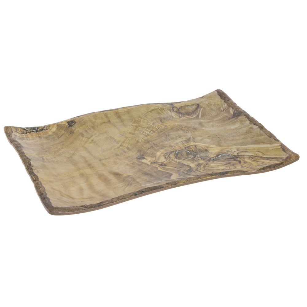 Cheforward Transform Faux Burled Wood Melamine Platter - 15 7/10"L x 10 9/10"W gallery