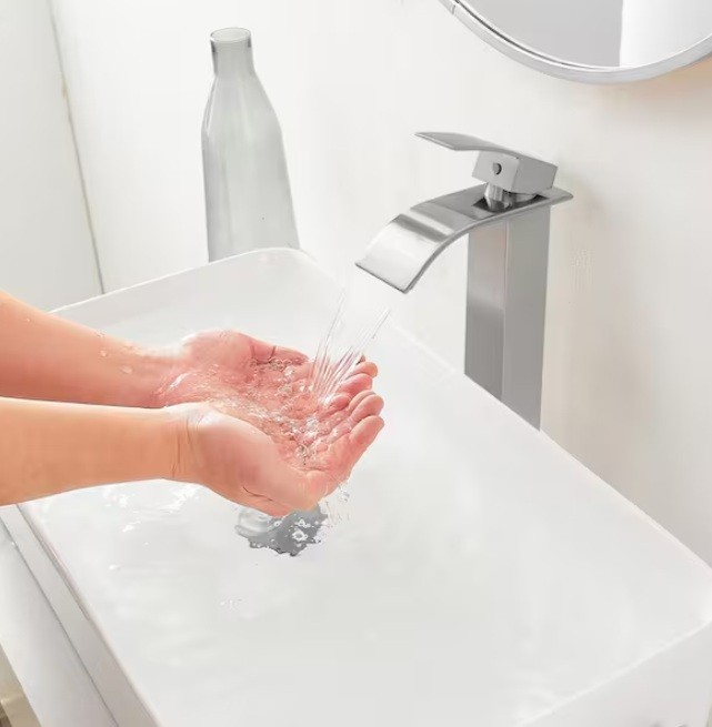 BWE Waterfall Single Hole Single Handle Tall Bathroom Vessel Sink Faucet gallery