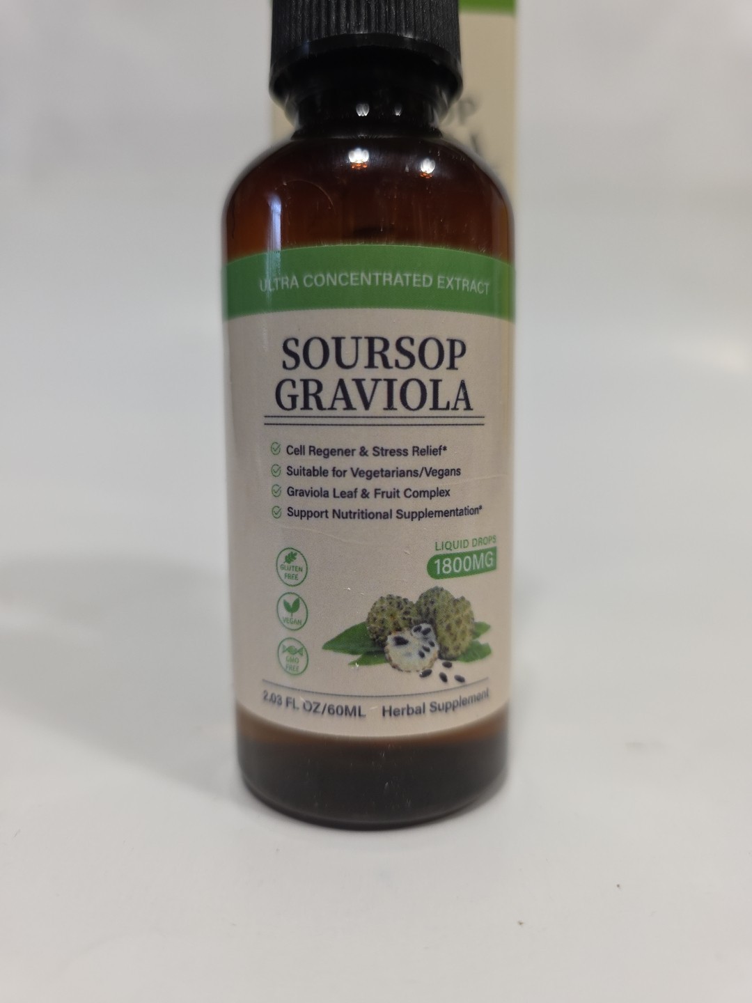 Soursop Graviola, 100% Natural Organic Drops, 2 fl oz Herbal Supplement Exp 7/27 gallery