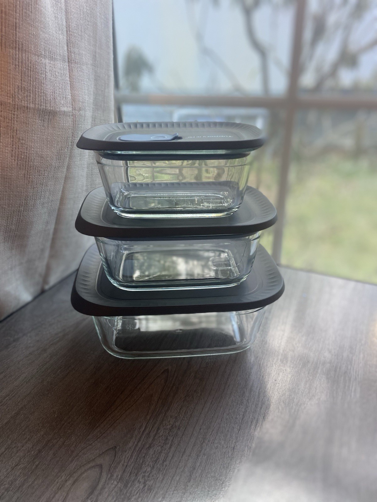 Tupperware Voila glass containers Set of 3 New 400ml, 650ml, 1L gallery