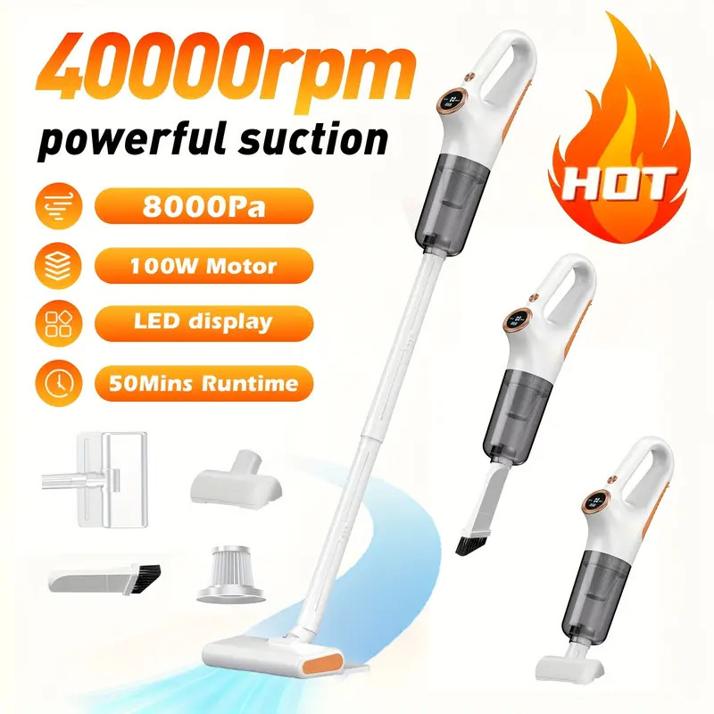 Lightweight Cordless Stick Vacuum Powerful Suction LED Multi-Functional gallery