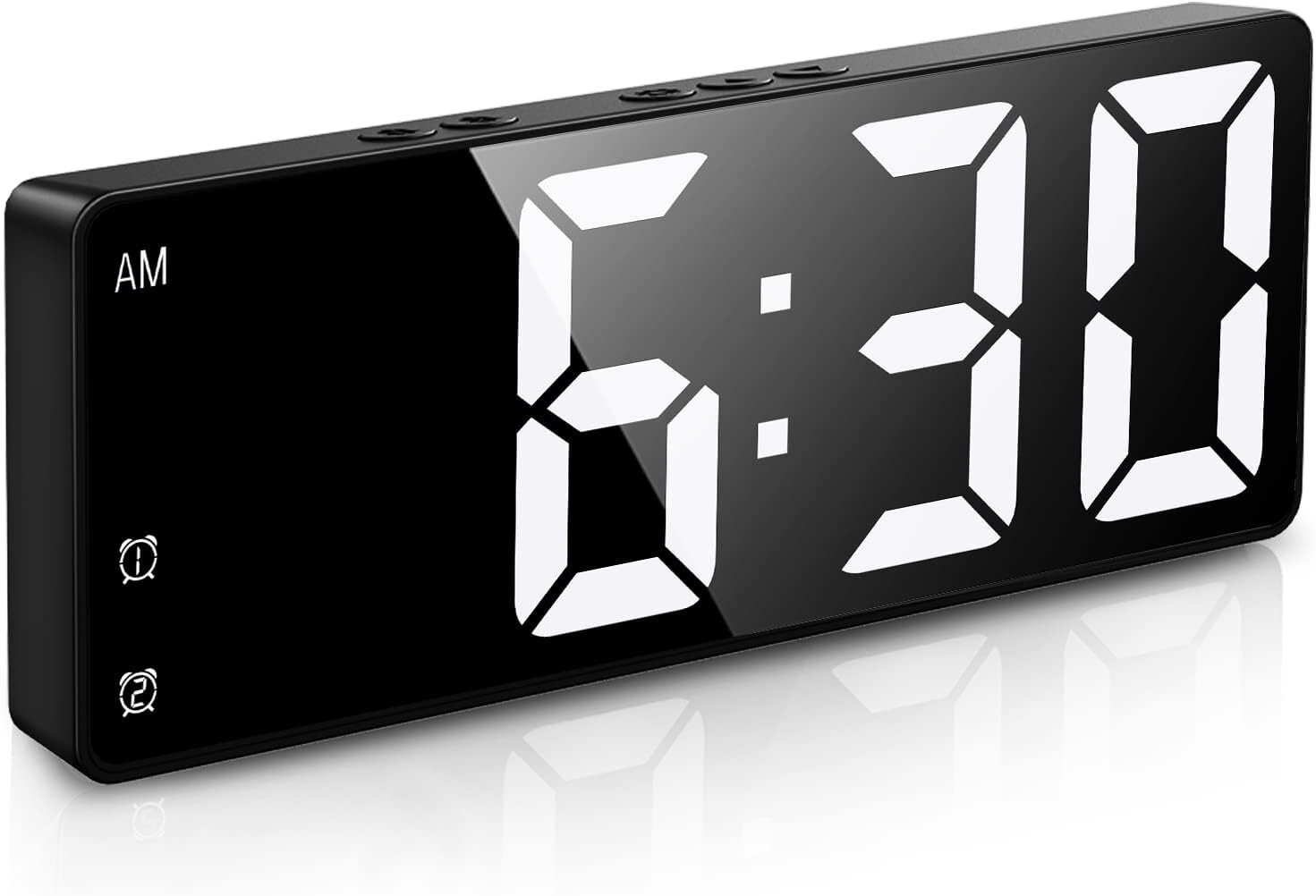 Digital Alarm Clock, [Newest] LED Alarm Clock, Large Display Desk Clock with Tem gallery