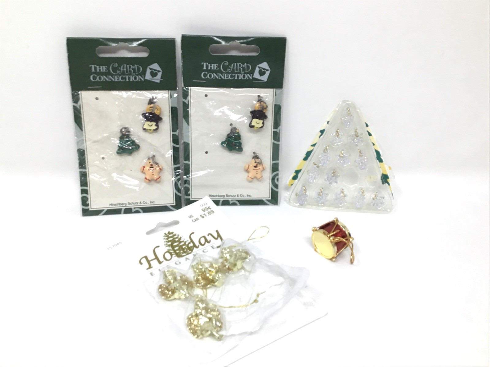 Christmas Metal Charms and Plastic Mini Ornaments Cherubs Snowman Tree Lot Of 24 gallery