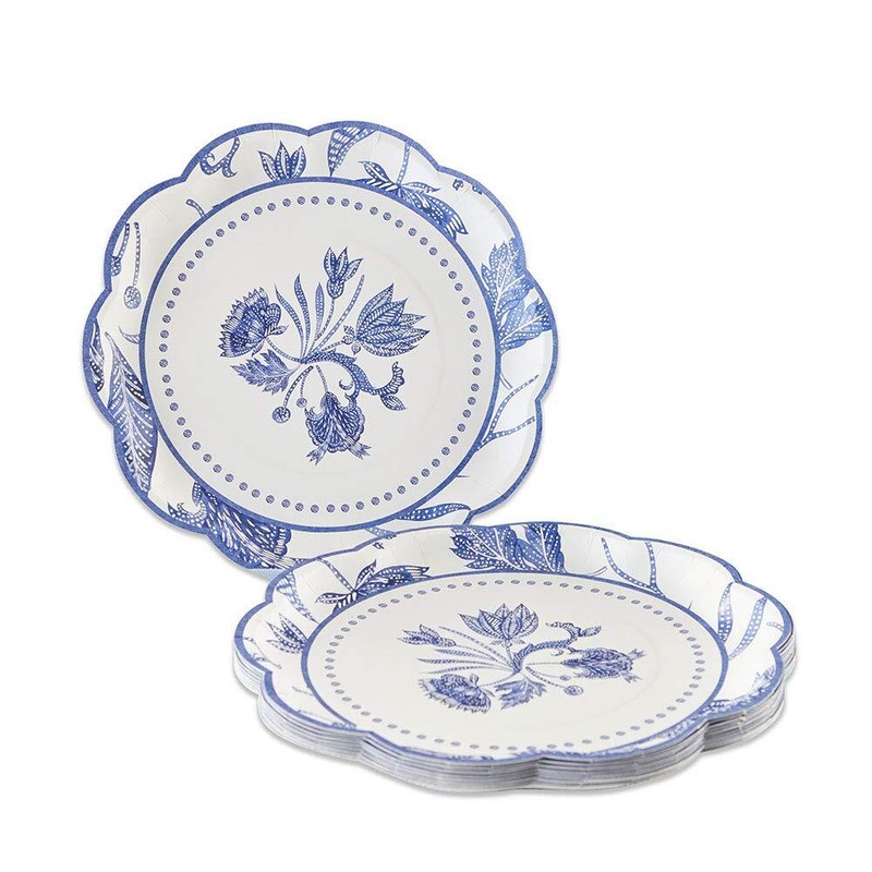 Blue Willow 9 in. Decorative Premium Paper Plates 350 GSM weight -Set of 16 -... gallery