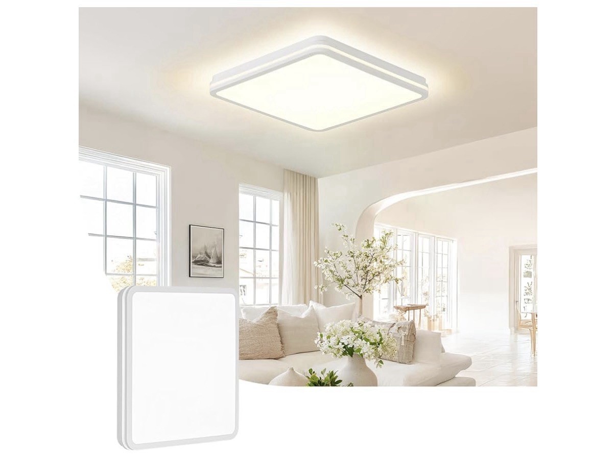 18" Square LED Panel Light, 3CCT Selectable, 50W, 4500LM, IP45, White gallery