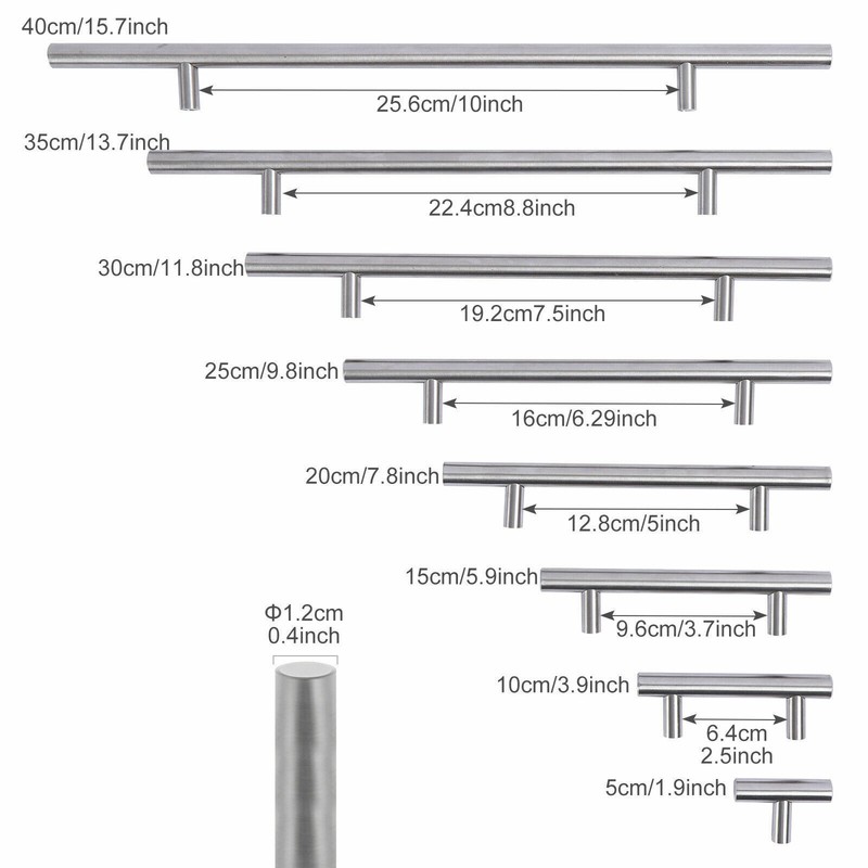 20Pack Brushed Nickel Kitchen Cabinet Pulls Stainless Steel Drawer T Bar Handles gallery