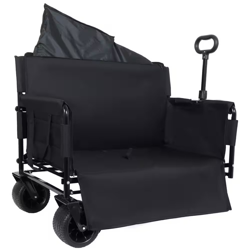 3-In-1 Convertible Folding Wagon Serving Cart with Bench Seat and Storage-500 Lb gallery
